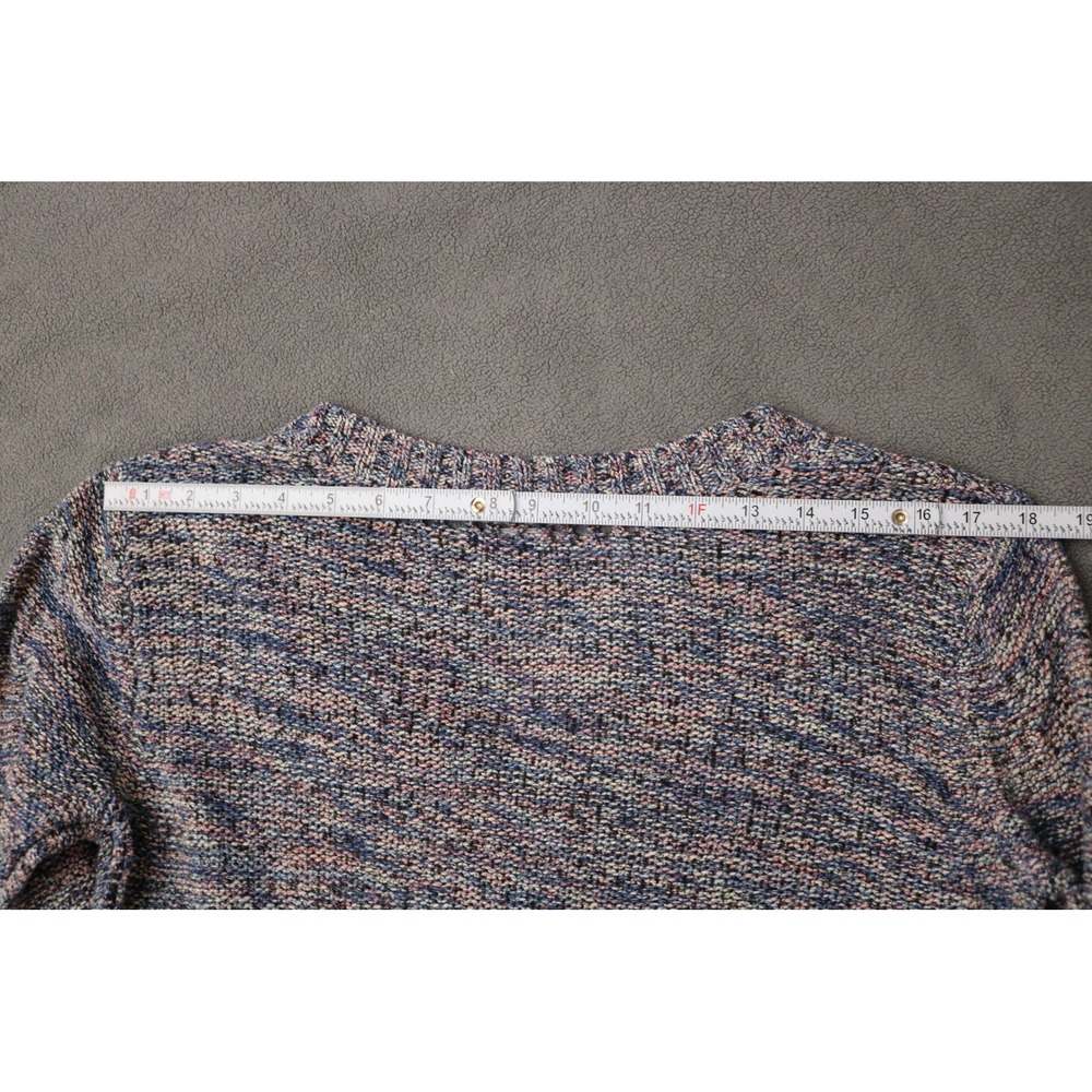 AMERICAN EAGLE Sweater Marled Knit Button Cardigan Women Large Blue Pink Crochet - Picture 6 of 11